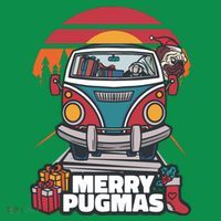 Retro Merry Pugmas Mousepad thumb 1
