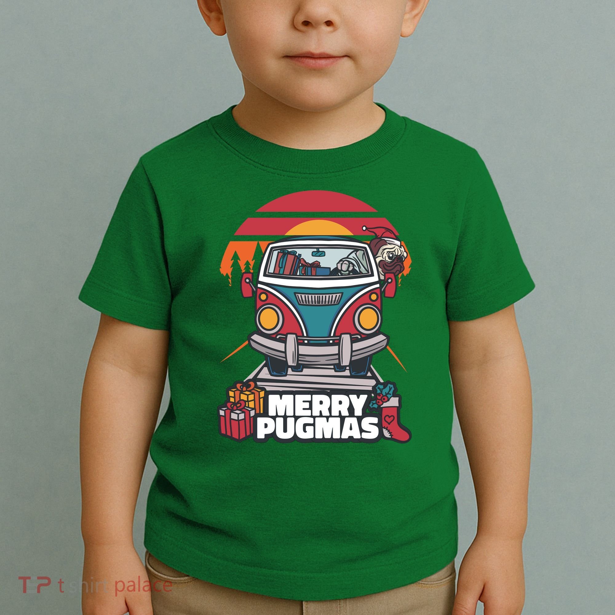 Retro Merry Pugmas Toddler T-Shirt