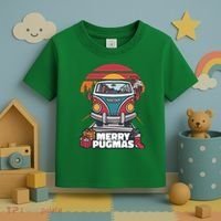 Retro Merry Pugmas Toddler T-Shirt thumb 3