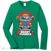 Retro Merry Pugmas Women's Long Sleeve Shirt thumb 0