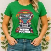 Retro Merry Pugmas Women's T-Shirt thumb 2