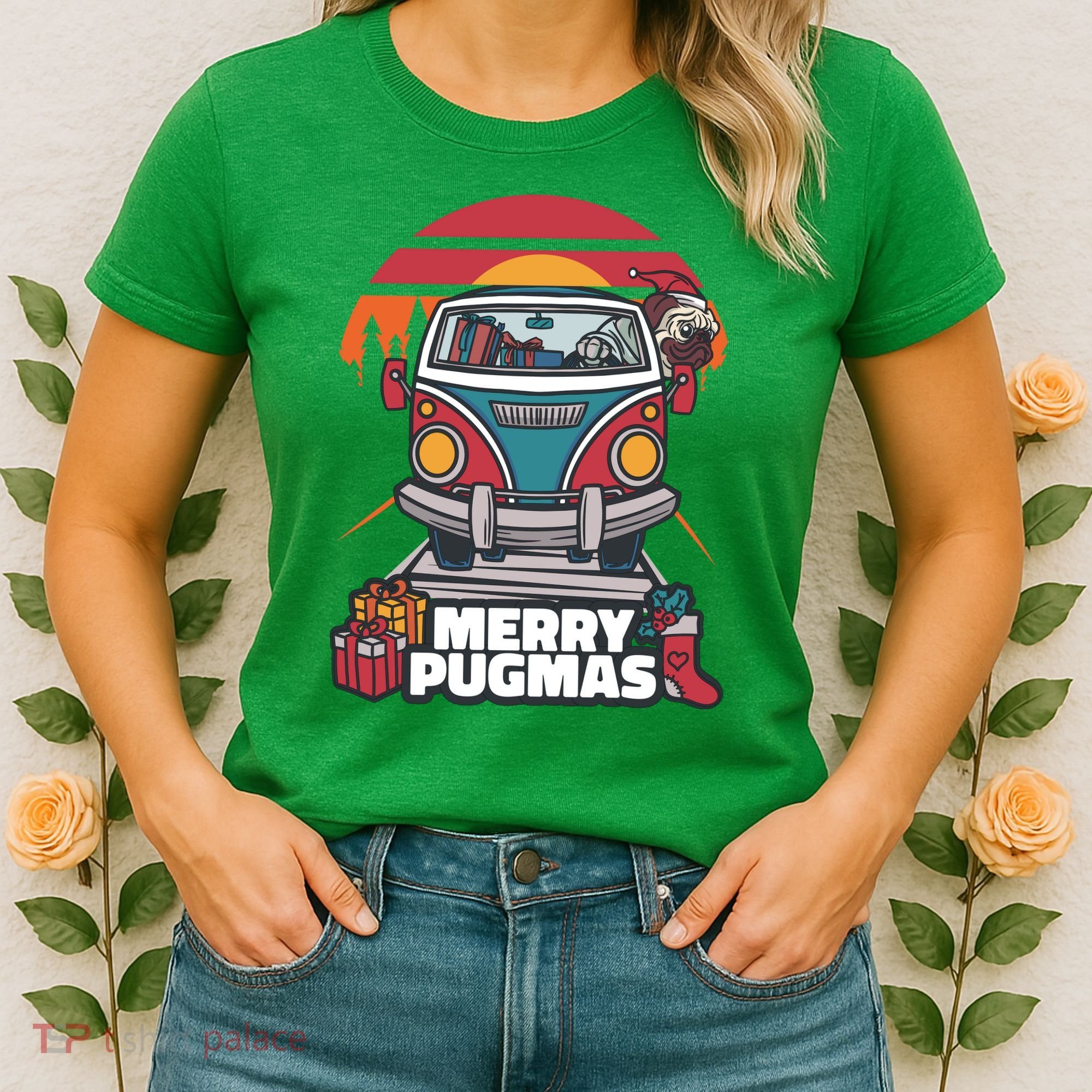 Retro Merry Pugmas Women's T-Shirt