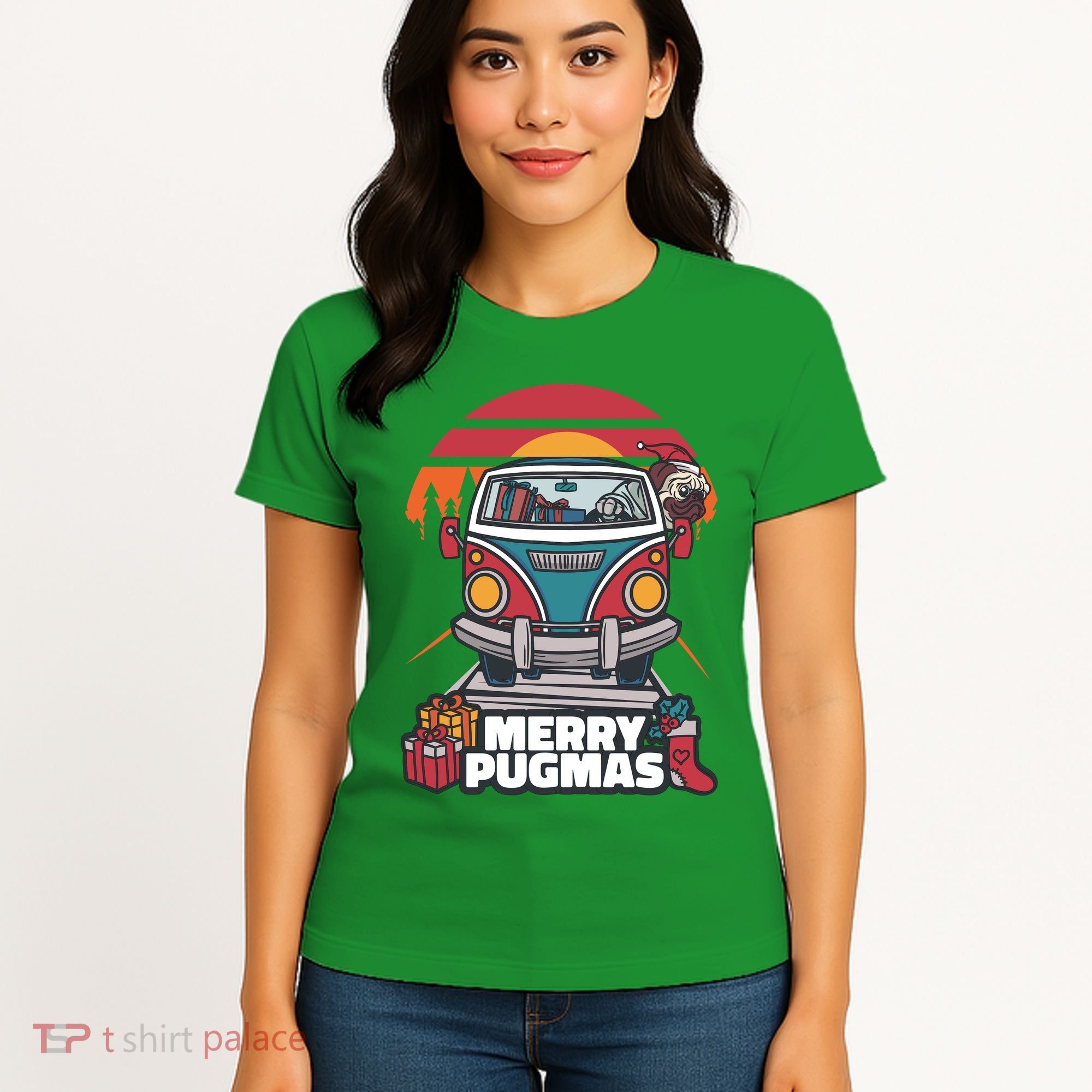 Retro Merry Pugmas Women's T-Shirt