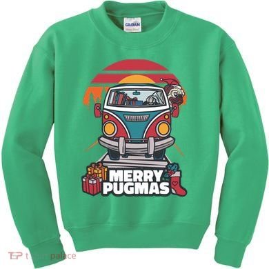 Retro Merry Pugmas Kids Sweatshirt