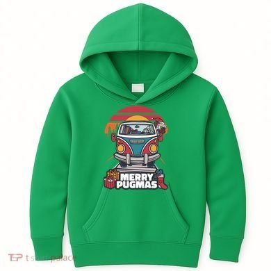 Retro Merry Pugmas Kids Hoodie