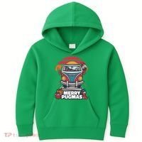 Retro Merry Pugmas Kids Hoodie thumb 0