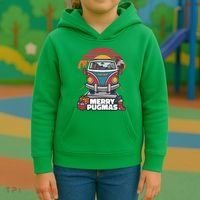 Retro Merry Pugmas Kids Hoodie thumb 3