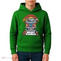 Retro Merry Pugmas Kids Hoodie thumb 4