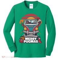 Retro Merry Pugmas Kids Long Sleeve Shirt thumb 0