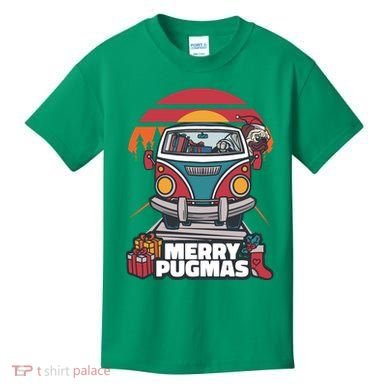 Retro Merry Pugmas Kids T-Shirt