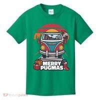 Retro Merry Pugmas Kids T-Shirt thumb 0