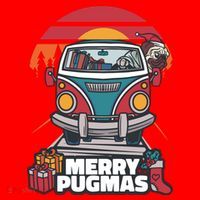 Retro Merry Pugmas Santa Hat thumb 1