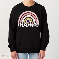 Retro Mama Pink Rainbow Cute Mothers Day Women's Sweatshirt thumb 0