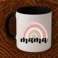 Retro Mama Pink Rainbow Cute Mothers Day Coffee Mug thumb 2