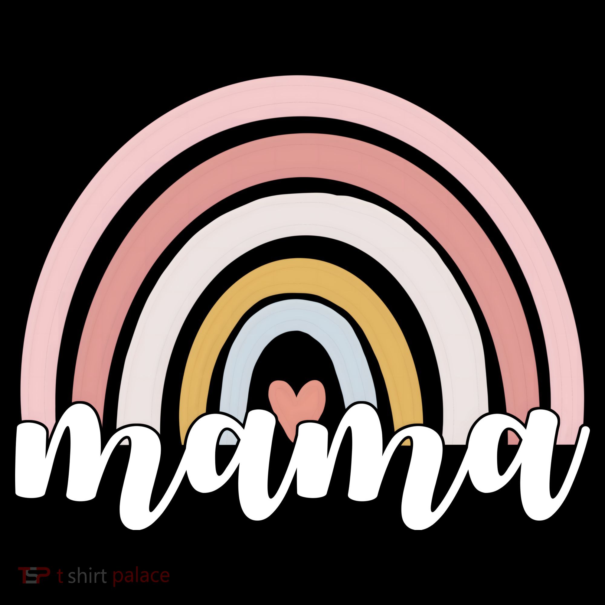 Retro Mama Pink Rainbow Cute Mothers Day Women's Hoodie