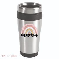Retro Mama Pink Rainbow Cute Mothers Day 16oz Travel Tumbler thumb 0