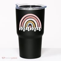 Retro Mama Pink Rainbow Cute Mothers Day Tumbler thumb 0