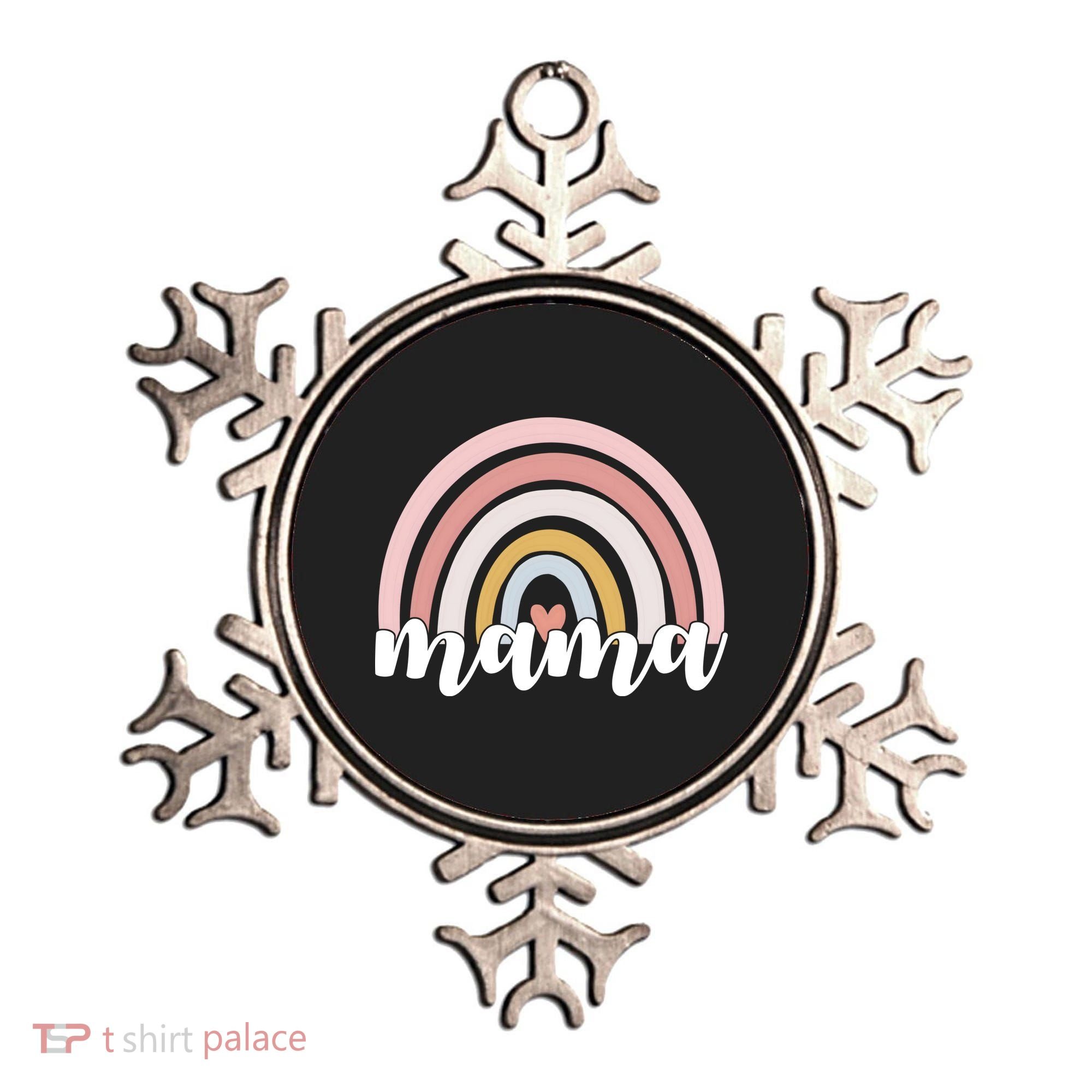 Retro Mama Pink Rainbow Cute Mothers Day Ornament