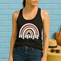 Retro Mama Pink Rainbow Cute Mothers Day Women's Tank Top thumb 2