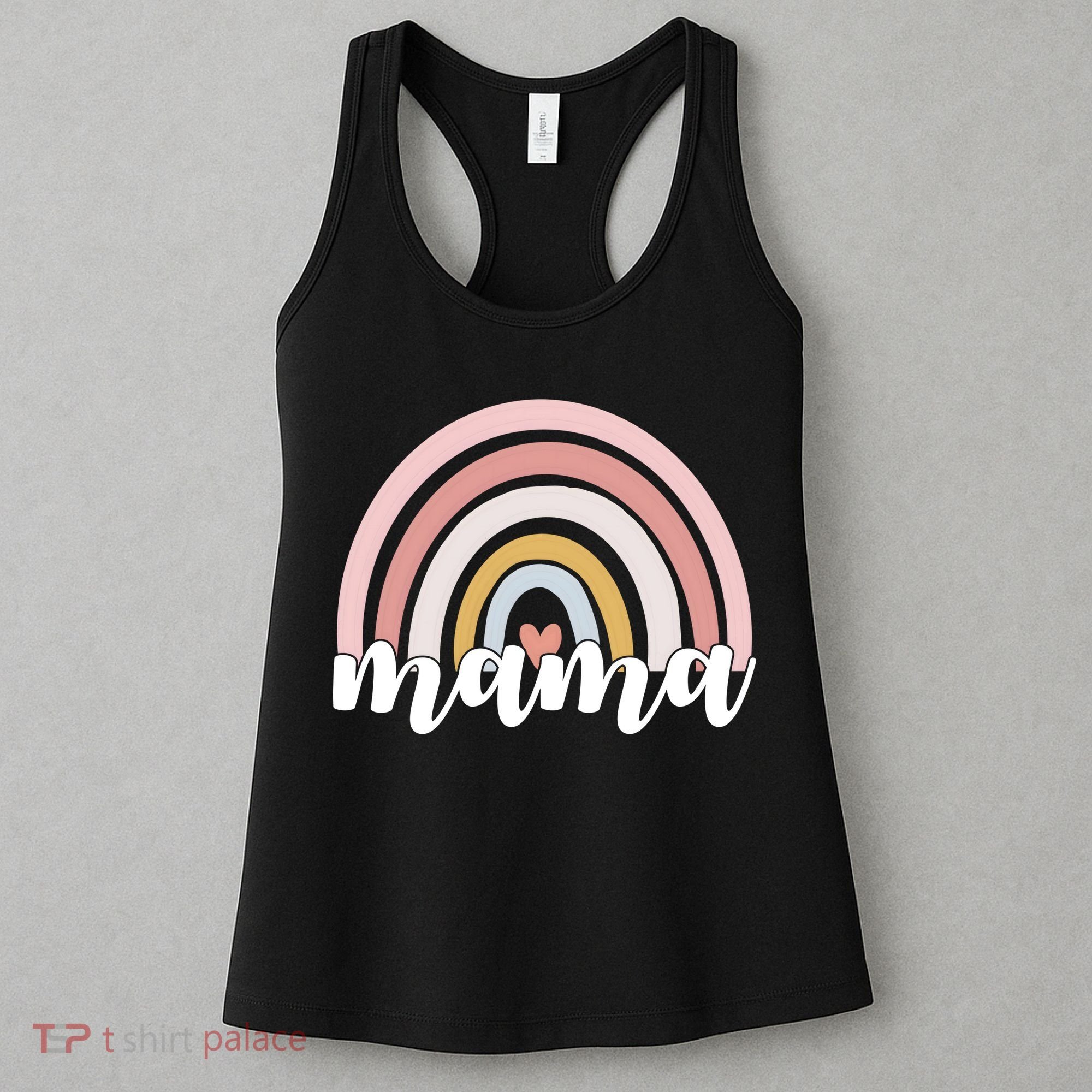 Retro Mama Pink Rainbow Cute Mothers Day Women's Tank Top