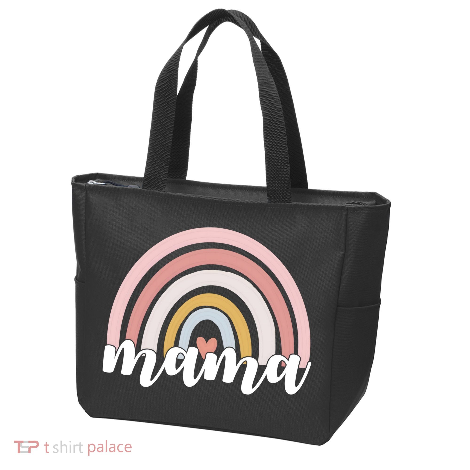 Retro Mama Pink Rainbow Cute Mothers Day Tote Bag