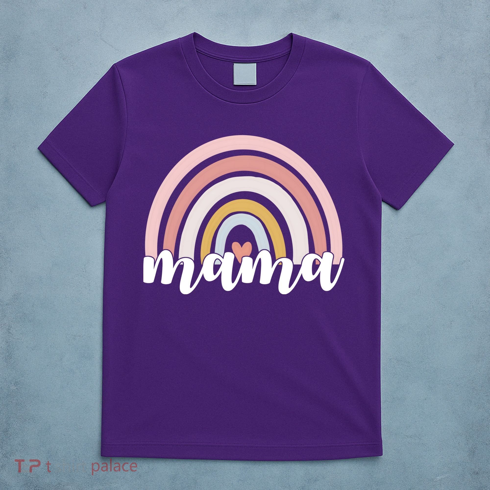 Retro Mama Pink Rainbow Cute Mothers Day T-Shirt