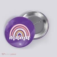 Retro Mama Pink Rainbow Cute Mothers Day Button thumb 0