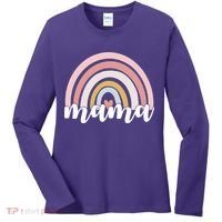 Retro Mama Pink Rainbow Cute Mothers Day Women's Long Sleeve Shirt thumb 0