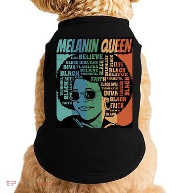 Retro Melanin Queen Quote Doggie Tank