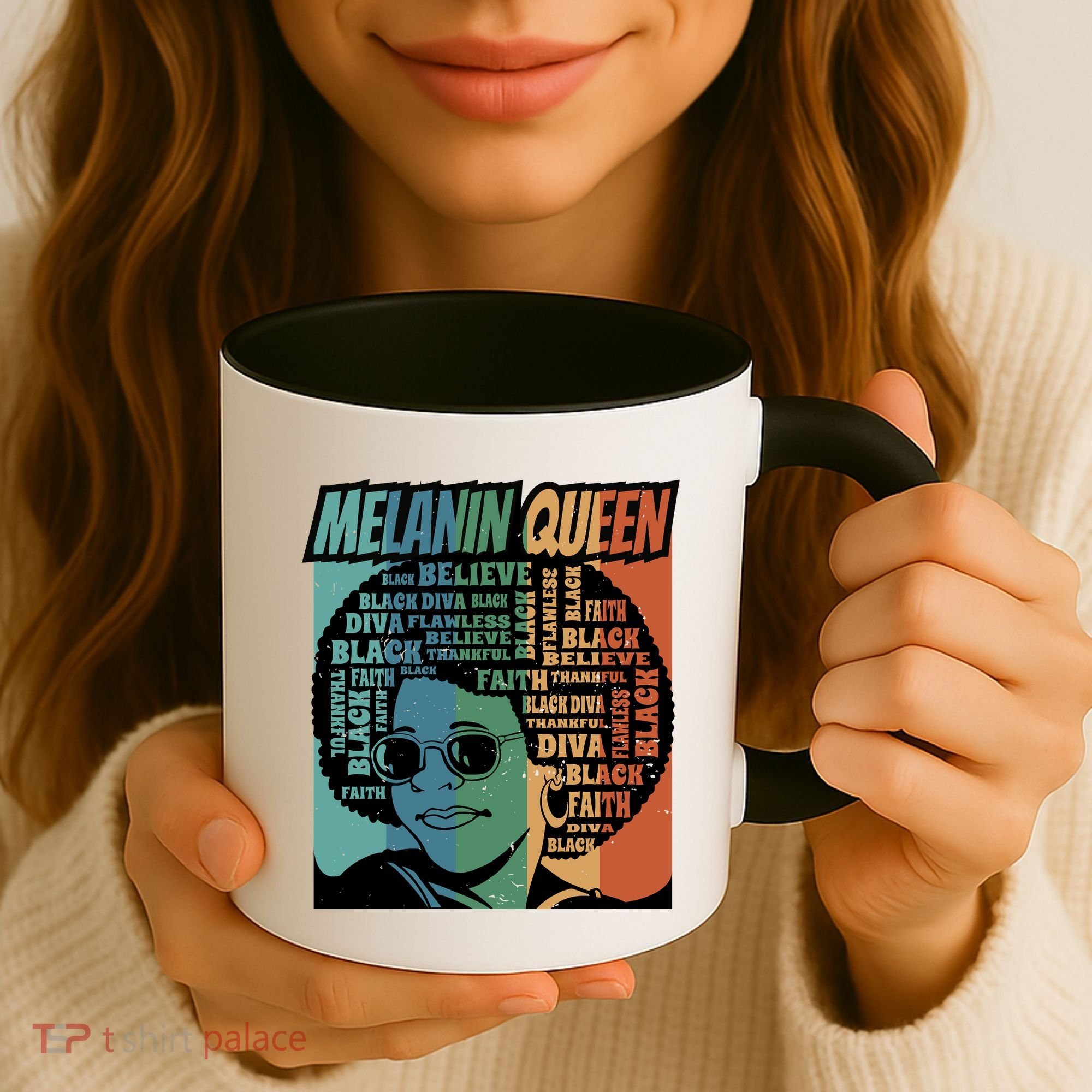 Retro Melanin Queen Quote Coffee Mug