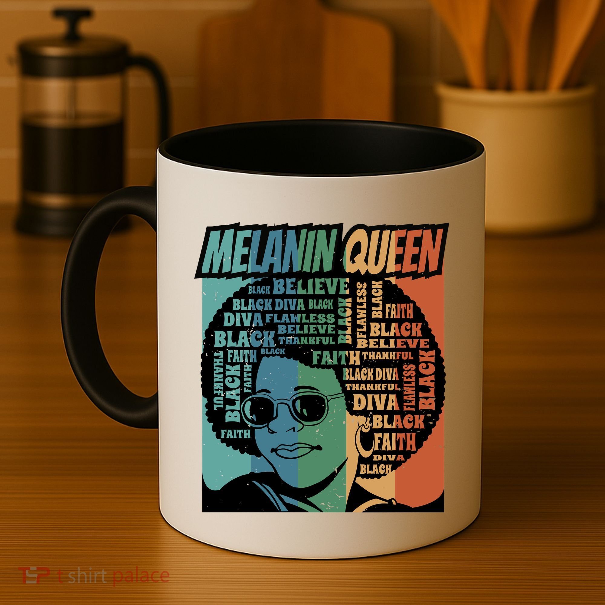 Retro Melanin Queen Quote Coffee Mug