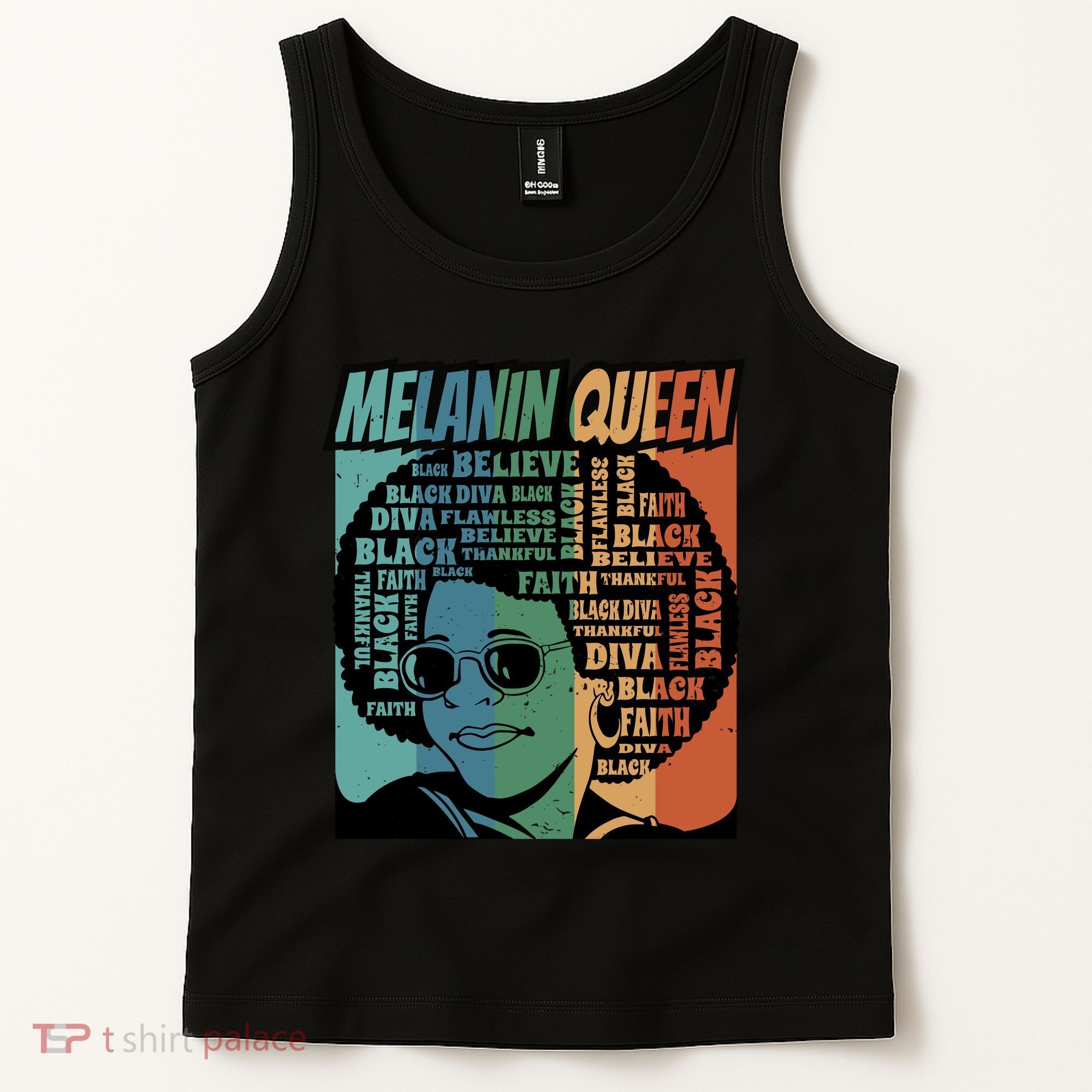 Retro Melanin Queen Quote Tank Top