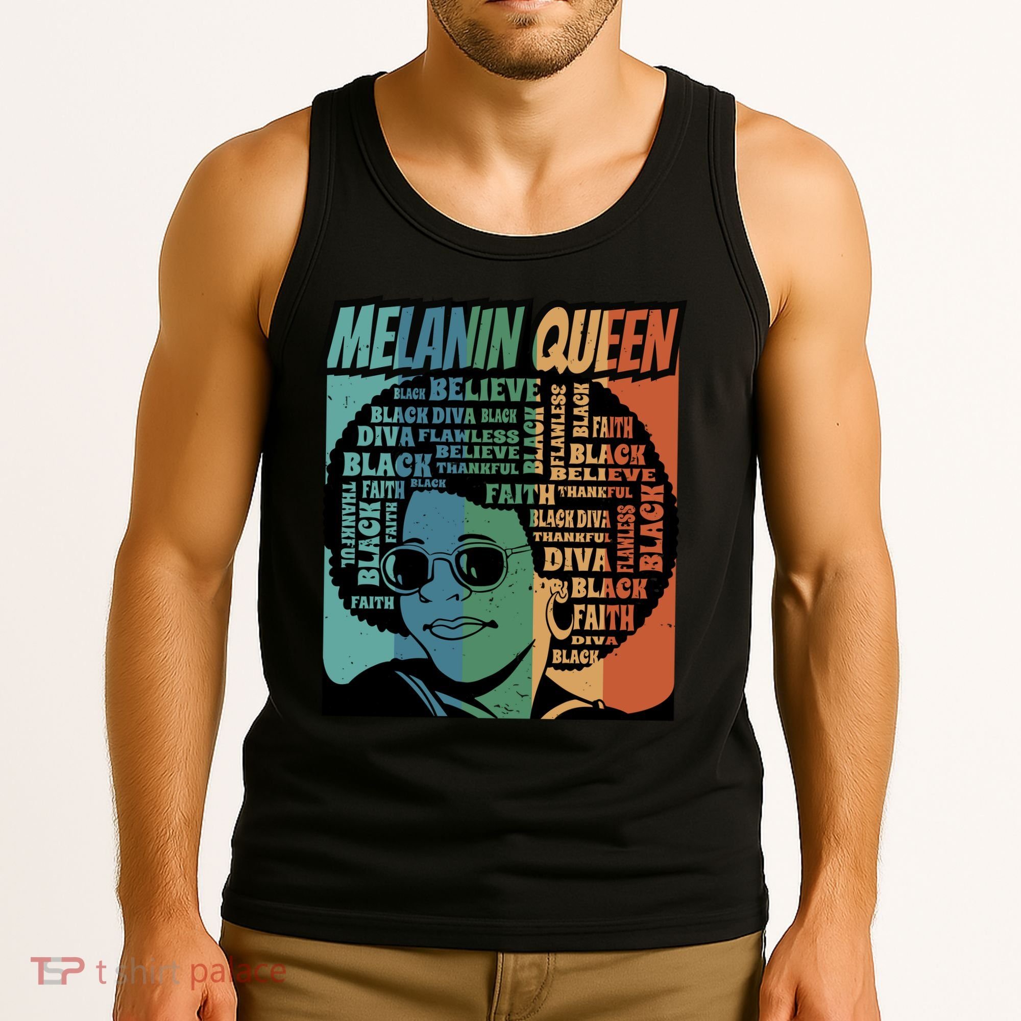 Retro Melanin Queen Quote Tank Top