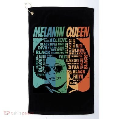 Retro Melanin Queen Quote Golf Towel
