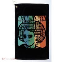 Retro Melanin Queen Quote Golf Towel thumb 0