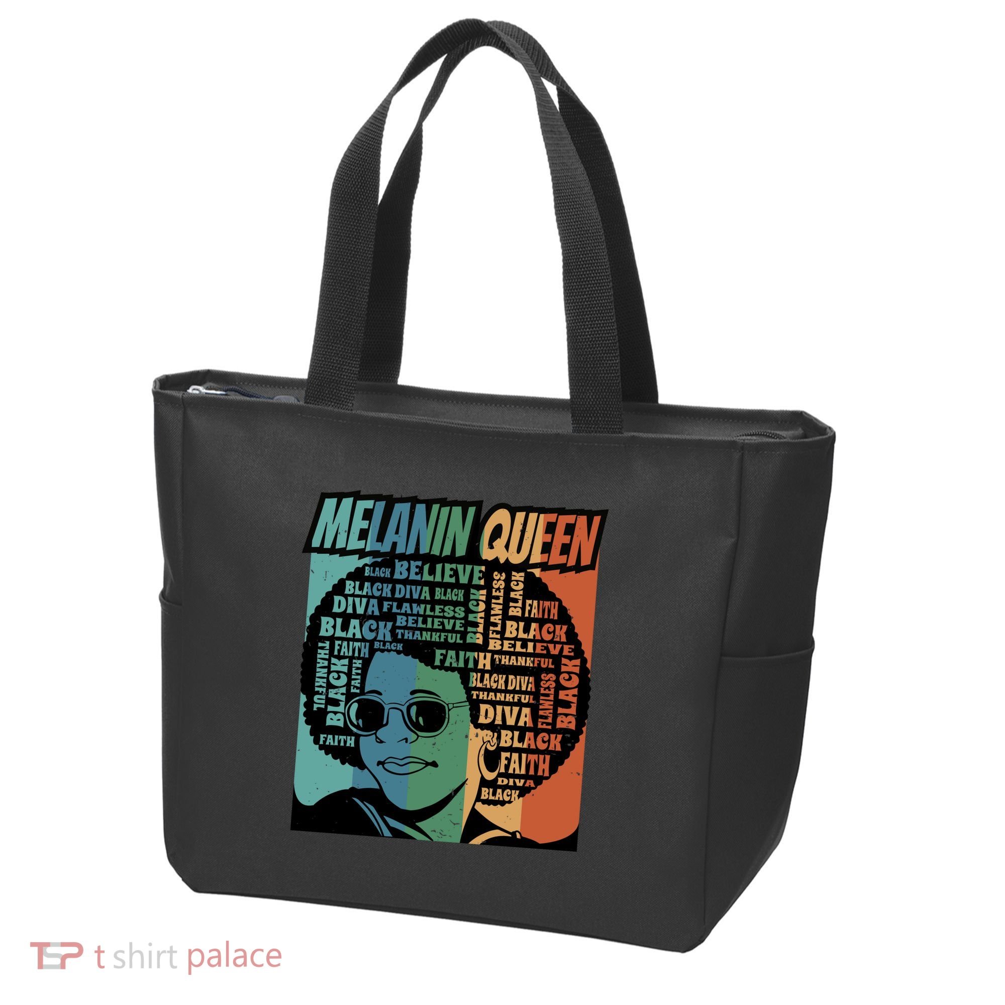 Retro Melanin Queen Quote Tote Bag