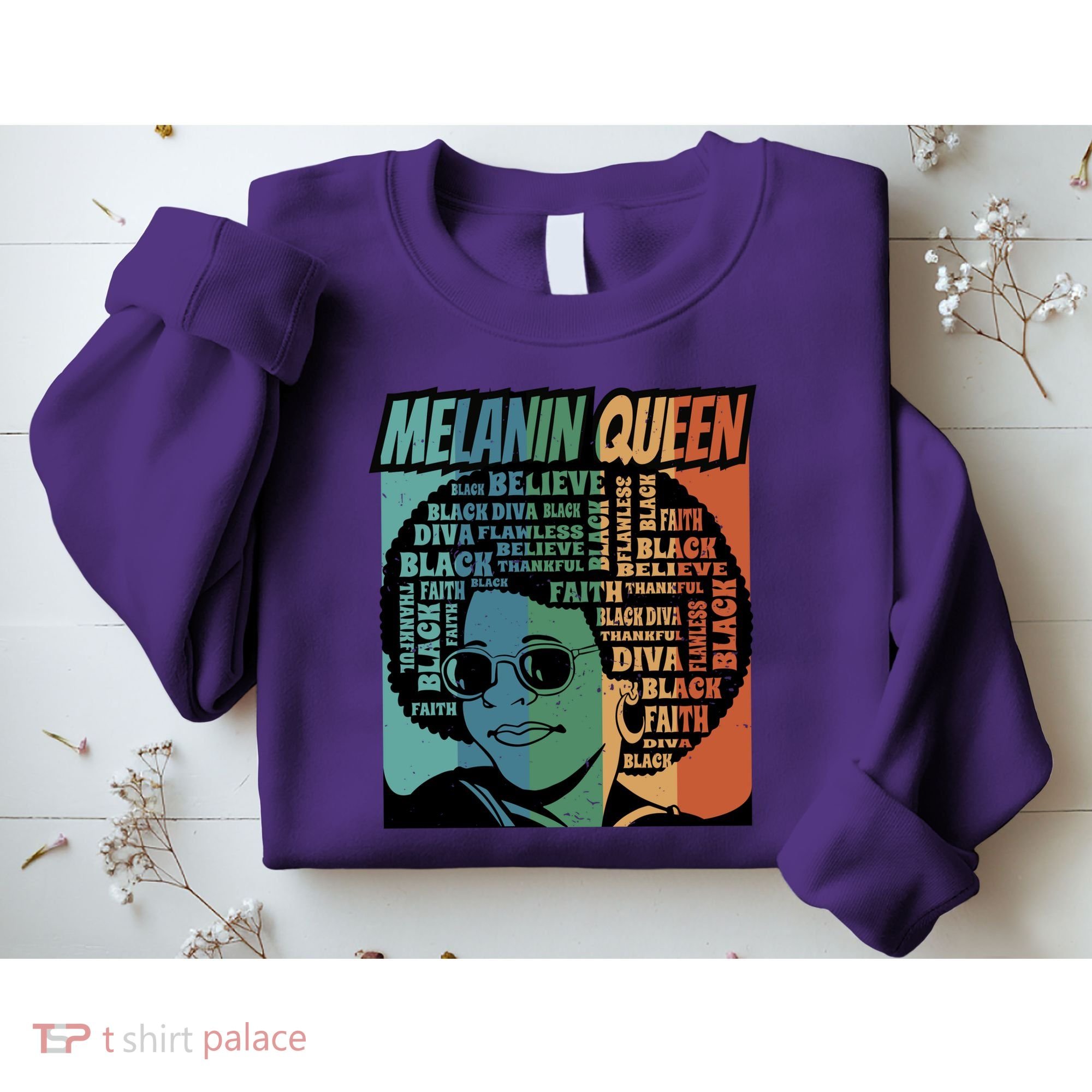 Retro Melanin Queen Quote Sweatshirt