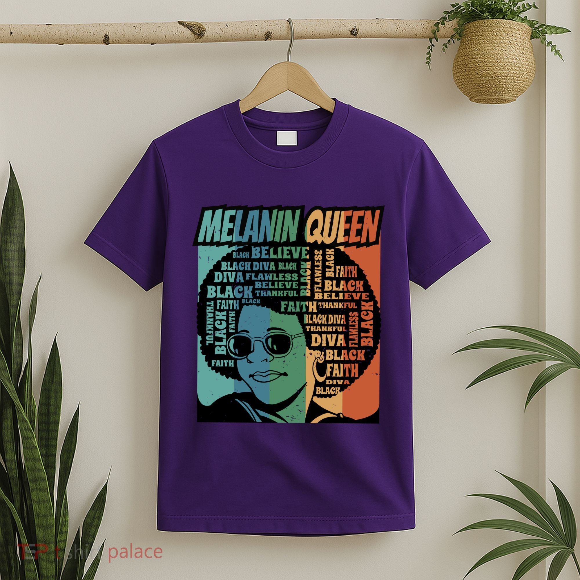 Retro Melanin Queen Quote T-Shirt