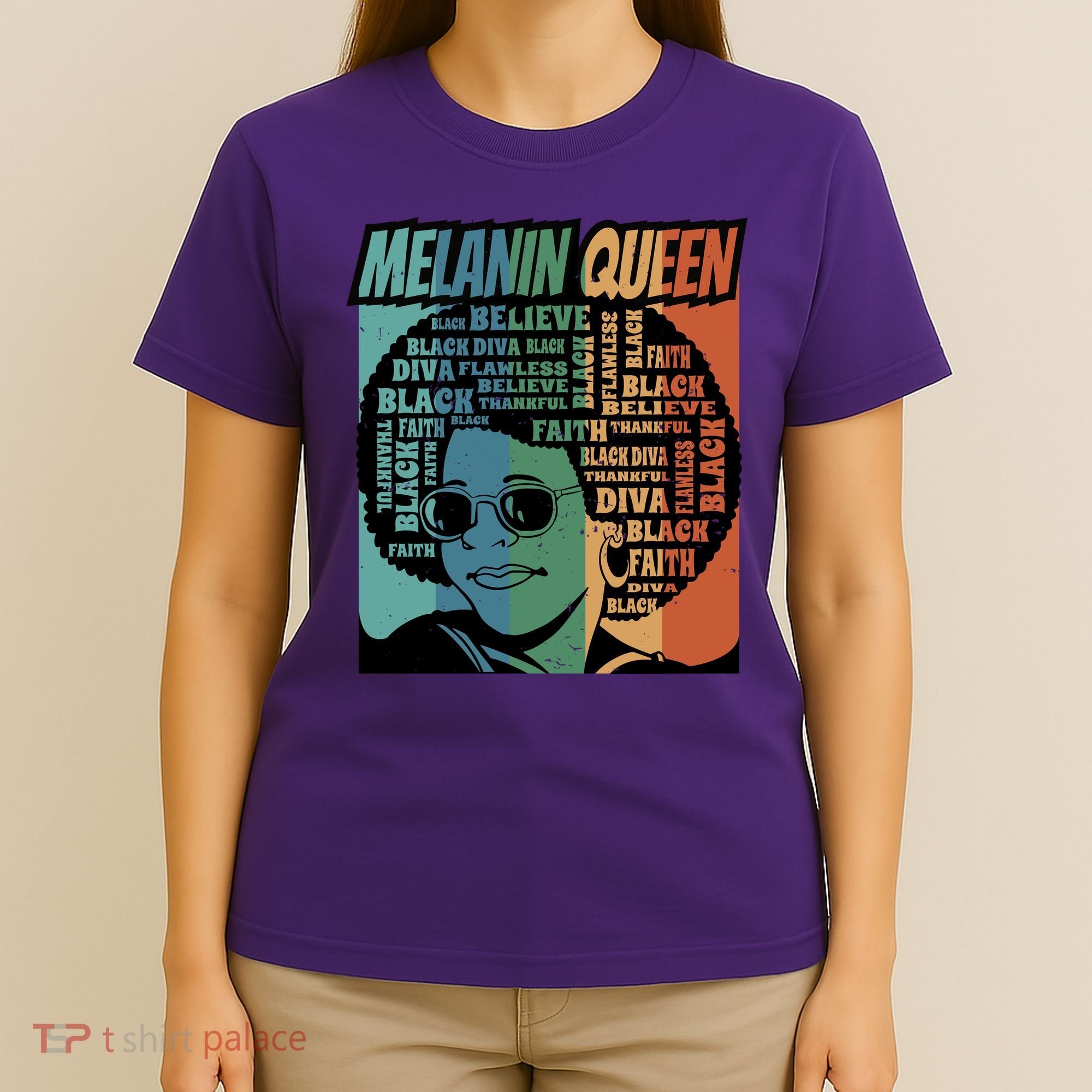 Retro Melanin Queen Quote T-Shirt