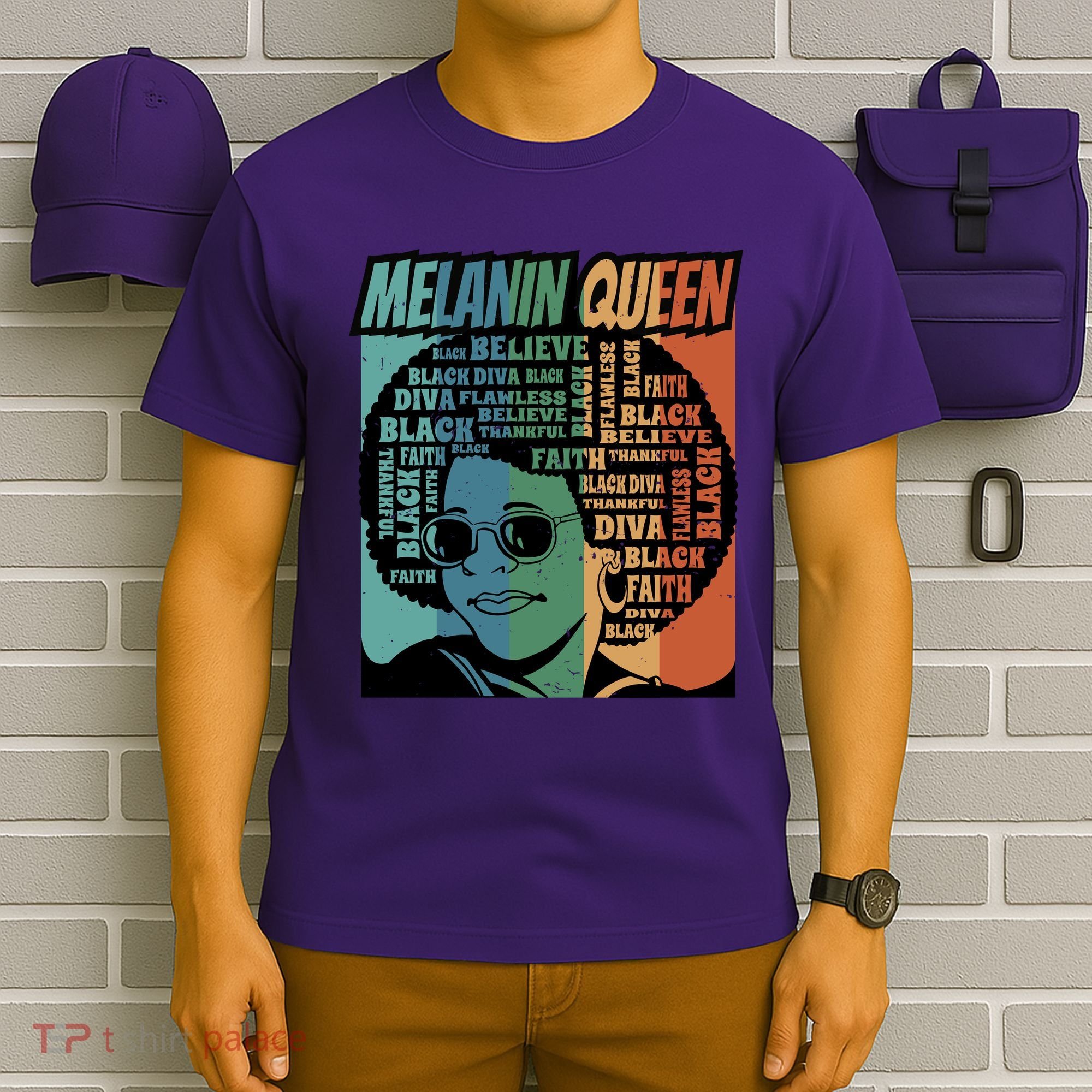 Retro Melanin Queen Quote T-Shirt