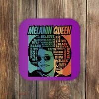 Retro Melanin Queen Quote Coaster thumb 0