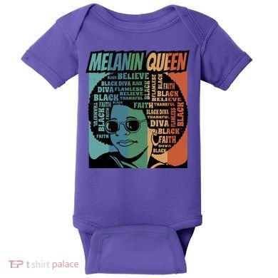 Retro Melanin Queen Quote Baby Bodysuit