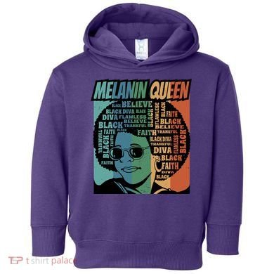 Retro Melanin Queen Quote Toddler Hoodie