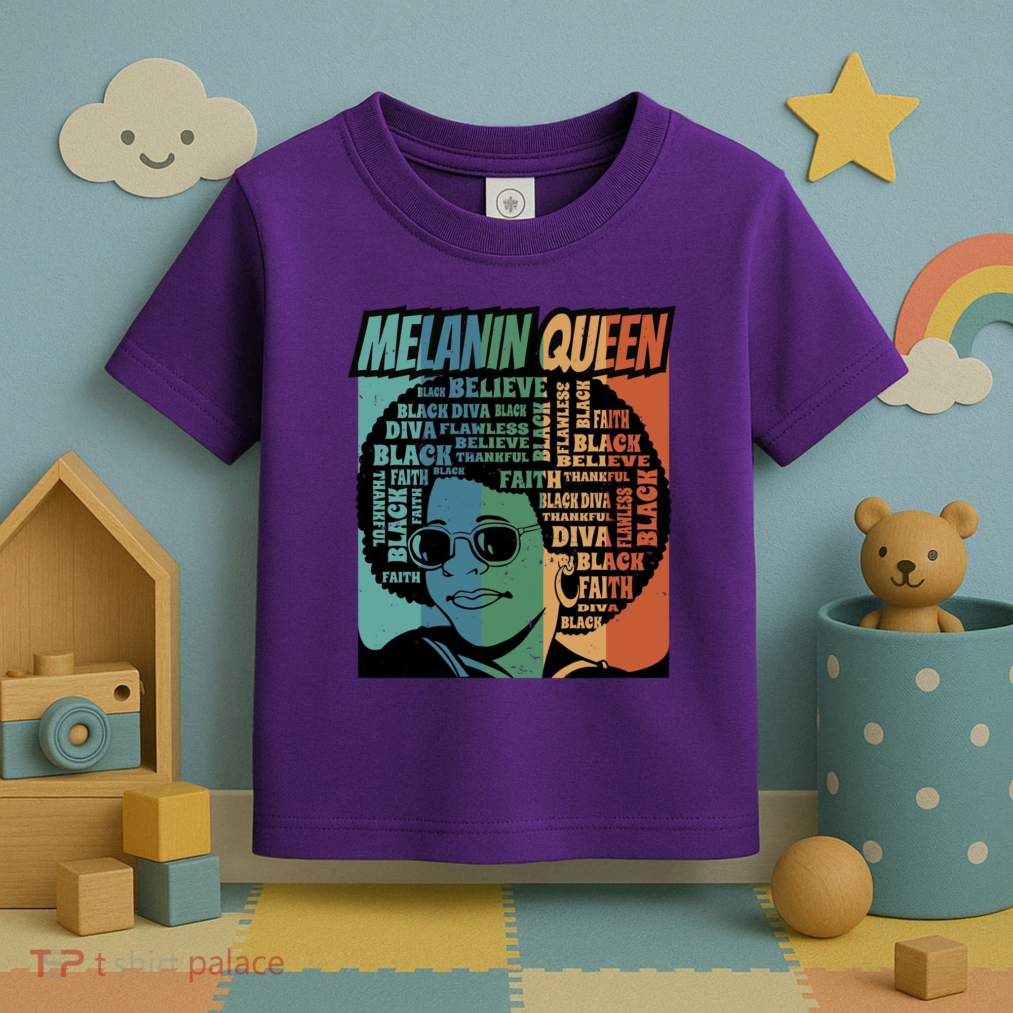 Retro Melanin Queen Quote Toddler T-Shirt