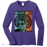 Retro Melanin Queen Quote Women's Long Sleeve Shirt thumb 0