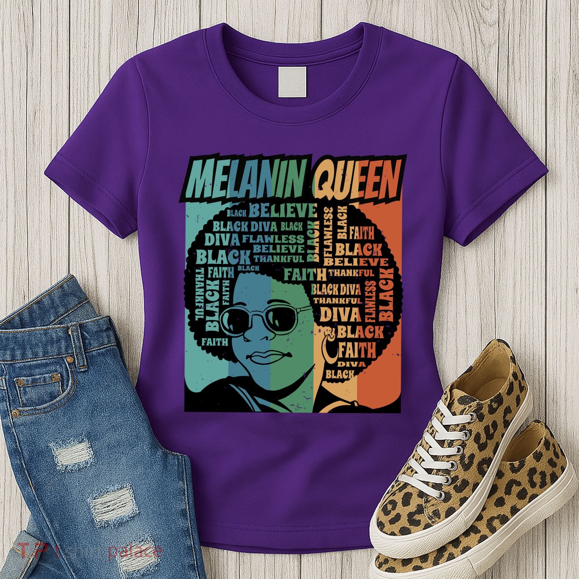 Retro Melanin Queen Quote Women's T-Shirt
