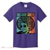 Retro Melanin Queen Quote Kids T-Shirt thumb 0
