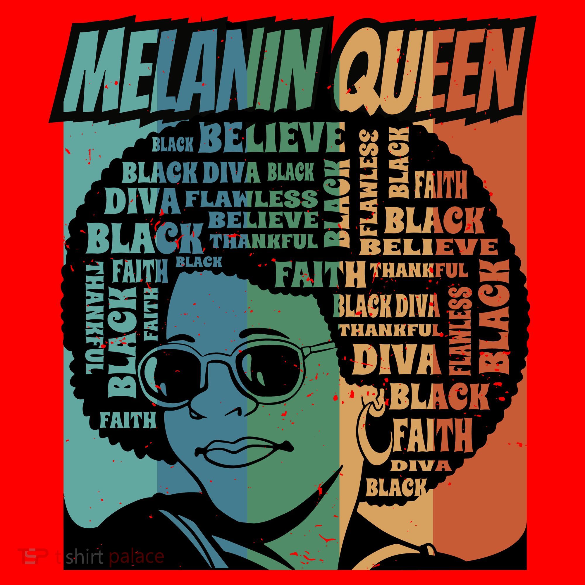 Retro Melanin Queen Quote Santa Hat