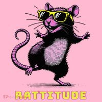 Rat Meme Rattitude Rat Sunglasses Dancing Coaster thumb 2