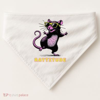 Rat Meme Rattitude Rat Sunglasses Dancing USA-Made Doggie Bandana